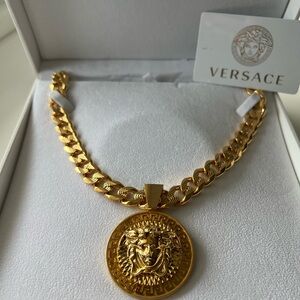 Versace gold long necklace, brand new